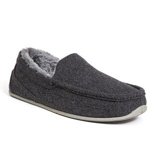 DEER STAGS Men's Spun Felt Cozy Slipper, Dark Gray, Size 8 W